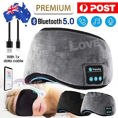 $12.95 • Buy Wireless Bluetooth 5.0 Mask Stereo Eye Masks Headphones Earphone Sleep Music Mic