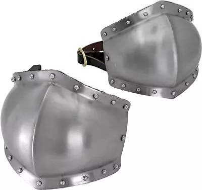 Medieval Renaissance Gothic Armor Knee Cap W/ Leather Straps • $44.99