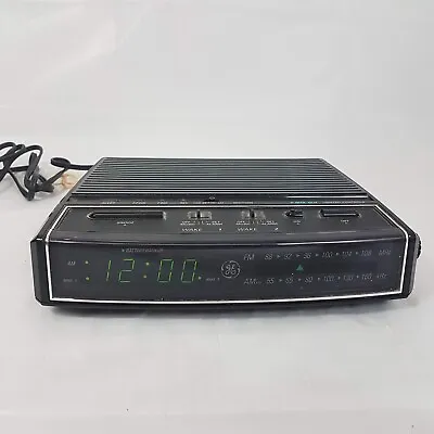 Vintage General Electric Green Nite-Glo Radio Alarm Clock Model 7-4323B • $24.88