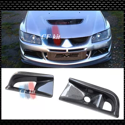 $133 • Buy For Mitsubishi Evolution VIII EVO 8 Carbon Fiber Front Bumper Air Intake Ducts 
