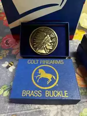 Colt Firearms Brass Buckle  'Savage Arms' Brass Belt Buckle 1970s • $65