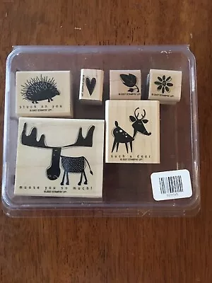 Stampin’ Up Moose You 6 Rubber Stamps Wood Mount Porcupine Deer New Scrapbooking • $11.90