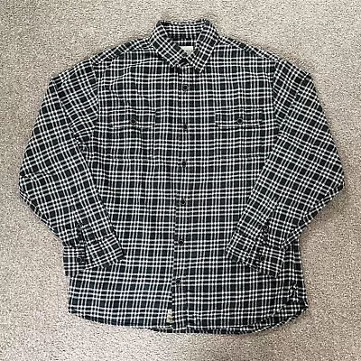 Jachs Green Grey And White Plaid/checked Flannel Long Sleeved Shirt Size Large • £6