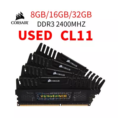 Corsair Vengeance 32GB 16GB 8GB DDR3 1600MHz 1866MHz 2133MHz 2400MHz Memory LOT • $79.99