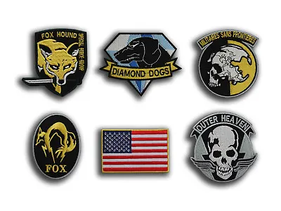 Metal Gear Solid Cosplay Airsoft IRON ON PATCH SET  6 Embroidered Badges  • $17.99