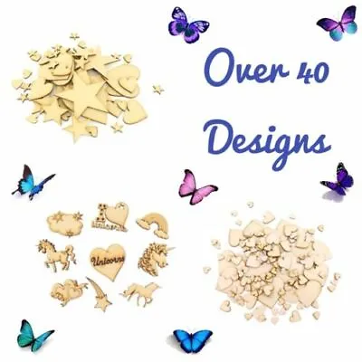 £5.99 • Buy Wooden MDF Scrapbook Embellishment Wood Craft Shape Crafts Blank Heart Star Gift