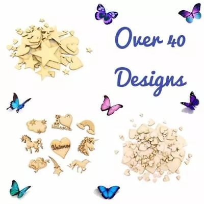 £5.99 • Buy Wooden MDF Scrapbook Embellishment Wood Craft Shape Crafts Blank Heart Star Gift