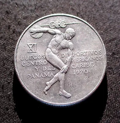 Big Sterling Silver 0.925 Commemorative 5 Balboas 1970 Coin Of Panama • $31.25
