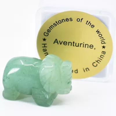 Aventurine Quartz Gemstone Tiny Miniature Elephant Figurine Hand Carved In China • $14.99