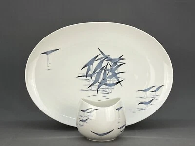 $129 • Buy Rare Raymond Loewy Continental China Conference 17  Platter + Sugar MCM Birds