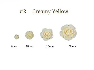 Resin Roses Flat Back 6mm 10mm 15mm 20mm Card Making Craft Gel Nail Art Make Up • £2.89