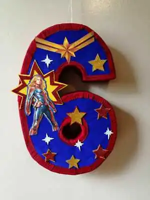 Captain Marvel Number Pinata Superheros Birthday Avengers Birthday Party • $42