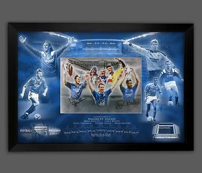 £89.99 • Buy Rangers 9 In A Row Football Photograph Signed By 5 In A Picture Mount Display