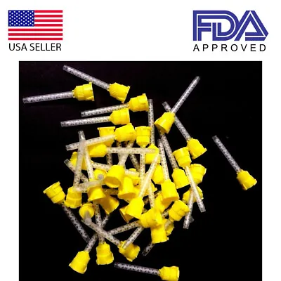 Dental Yellow HP  Mixing Tips Defend Type 50 X 4.2mm Light Body Mydent VP-8105 • $13.95