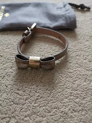 Genuine Mulberry Metallic Goat Leather Bow Bracelet • £115