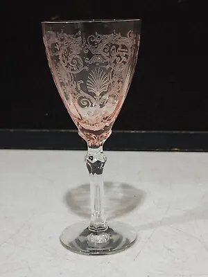 1- Vintage Fostoria VERSAILLES Etched Pink Wine Cordial Glass  5 1/2  • $49.99