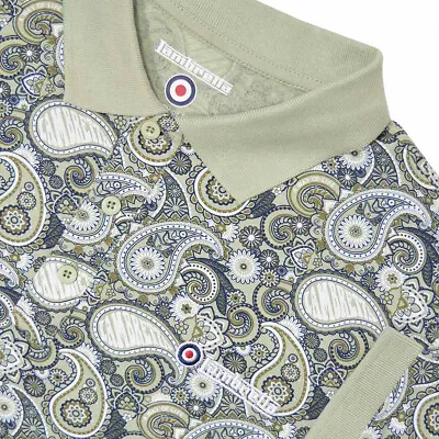 Lambretta Mens Classic Paisley Retro Mod Ska Casual Polo Shirt Sizes M To 4XL • £21.99