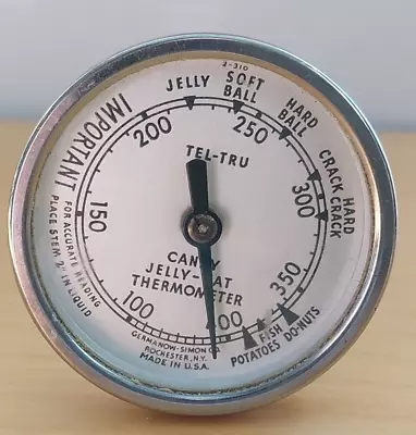 Vintage Tel-tru Dial Fat-Candy-Jelly Thermometer • $7.77