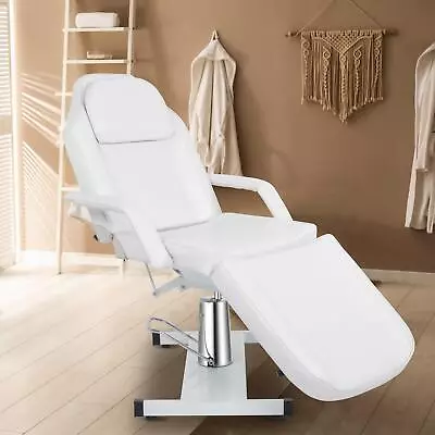 White Hydraulic Massage Table Chair Bed Barber Tattoo Salon Spa Bed 360° Swivel • $319.99