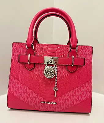 Michael Kors Hamilton Small Women Satchel Handbag Crossbody Bag In Electric Pink • $156