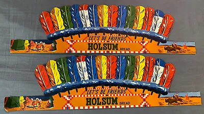 Vintage 1949 Holsum Bread Food Indian Native American Graphic Headband Signs • $75