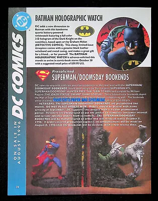 Superman Doomsday Bookends DC Comics 1996 Trade Print Magazine Ad Poster ADVERT • $7.99