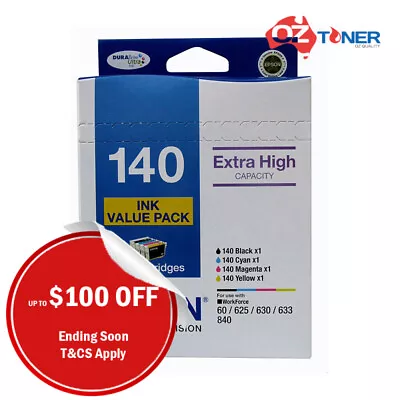 Epson #140 Ink Value Pack  T1401/T1402/T1403/T1404 Extra High Yield C13T140692 • $143.40