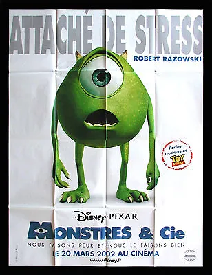 MONSTERS INC * CineMasterpieces FRENCH ORIGINAL MIKE WAZOWSKI MOVIE POSTER 2002 • $235