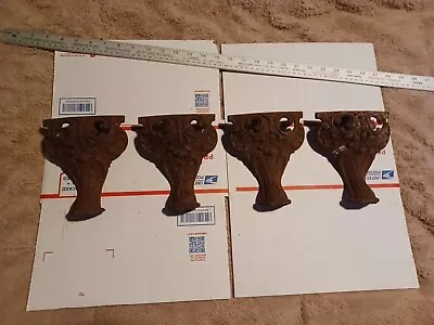 $99.99 • Buy Original Set 4 Matched Cast Iron Decorative Legs For Antique Wood Burning Stove