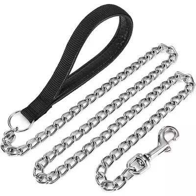 Metal Chain Dog Lead Pet Puppy Leash 120cm Long Heavy Duty Anti-Chew Control UK • £5.59