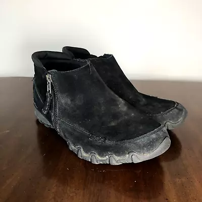 Skechers Relaxed Fit Suede Ankle Boots Zappiest Black Size 8.5 • $9.99