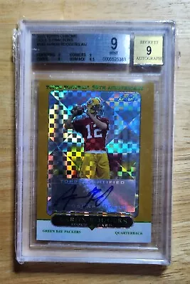 2005 Topps Chrome Aaron Rodgers Gold Xfractor Auto /399 RC SP BGS 9 RARE!! • $3895