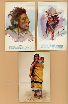 Lot 3 Ea Vintage Post Cards Montana Native American Pictures Great Condition • $9.99