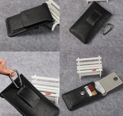 $20 • Buy For LG V20 For LG V30 Black Genuine Leather Belt Clip Tradesman Case Cover Pouch