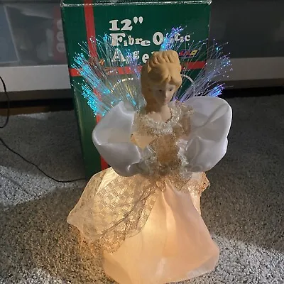 £14.99 • Buy Christmas 12” Fibre Optic Angel Tree Topper By LiLo - Vintage With Box