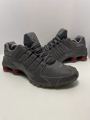 Nike Shox NZ Dark Grey Charcoal Red Gym Shoes Mens Size 13 HREAT CONDITION • $79.99