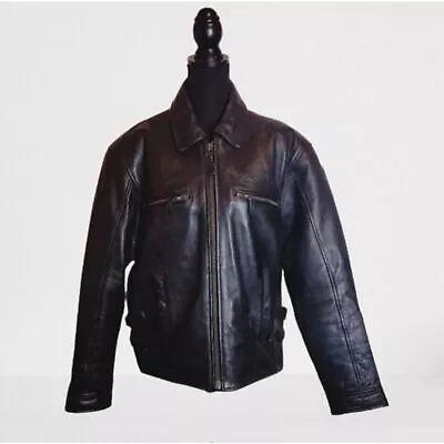 Vintage Easyriders Leather Motorcycle Jacket Size L  Black • $285