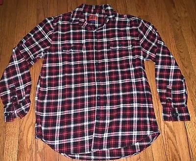 Vintage Big Mac Plaid Flannel Button Down Shirt Mens Size Large Red • $8.99