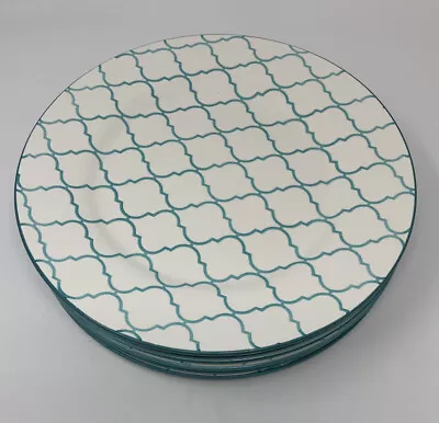 6 Baum Moroccan Turquoise Dinner Plates • $39.99