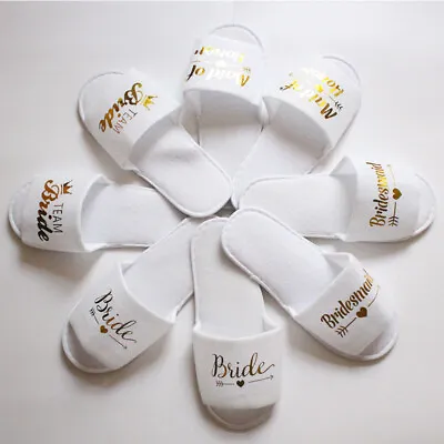 1Pair  Glitter Letter Flip Flop Guest Slippers Wedding Party Bridesmaid Slipper • £2.75