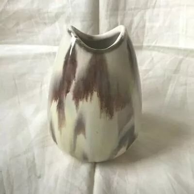 Vintage Original Jasba Ceramic Vase Cream Brown Drip Glaze West German 582/12 5  • £12.99