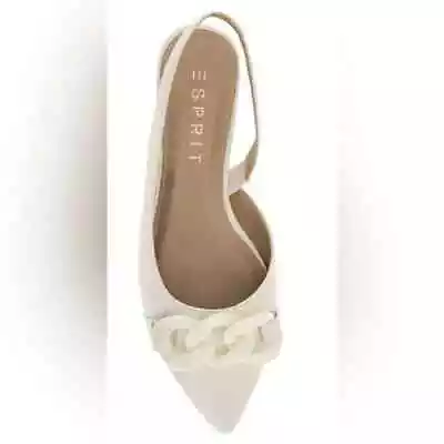 New Esprit Women's Patty Slingback Flats Off White Sz 8.5 M • $25.99