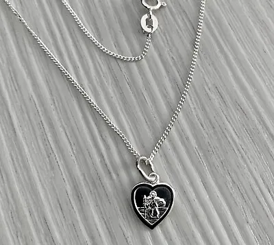 Ladies 925 Silver Saint Christopher Heart Necklace With Personalised Engraving • £19.95