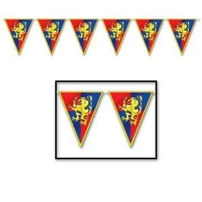 Medieval All Weather Pennant Banner 10  X 12' Plastic Renaissance Decoration • $4.29