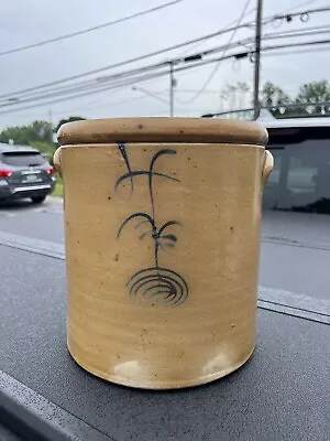 Antique 4 Gallon Salt Glaze Stoneware Crock – Bee Sting Design • $350