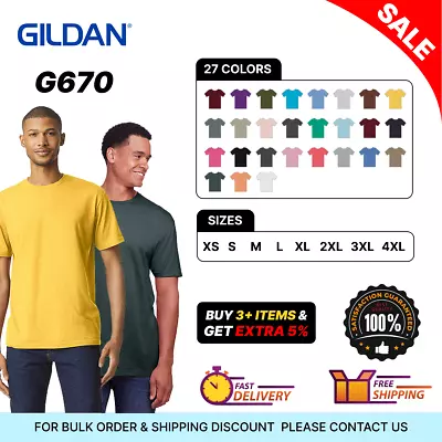 Gildan G670 Mens Short Sleeve Softstyle Stylish Cotton/Poly CVC T-Shirt • $9.19