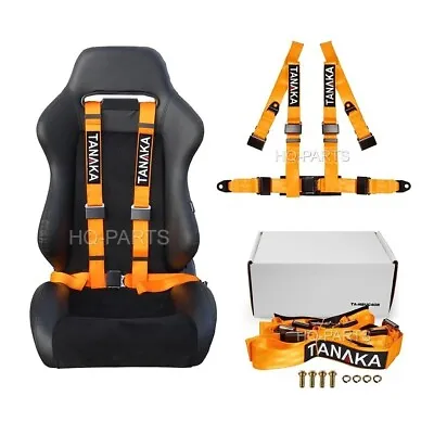 1 Tanaka Universal Orange 4 Point Ez Release Buckle Racing Seat Belt Harness • $42.99