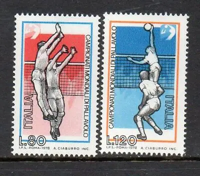 Italy Mnh 1978 Sg1567-1568 World Volleyball Championships • $2.49