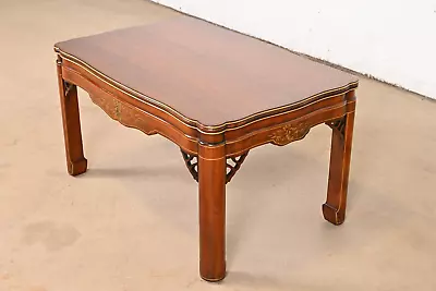 Kindel Furniture Hollywood Regency Chinoiserie Hand Painted Carved Coffee Table • $1595