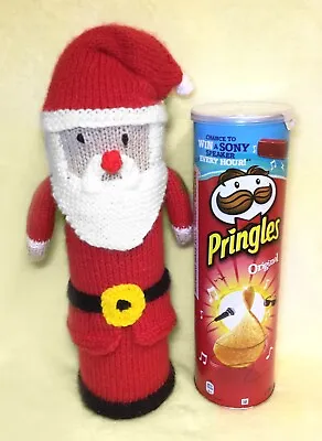 KNITTING PATTERN - Father Christmas Santa Pringles Crisps Holder 26 Cms • £3.25